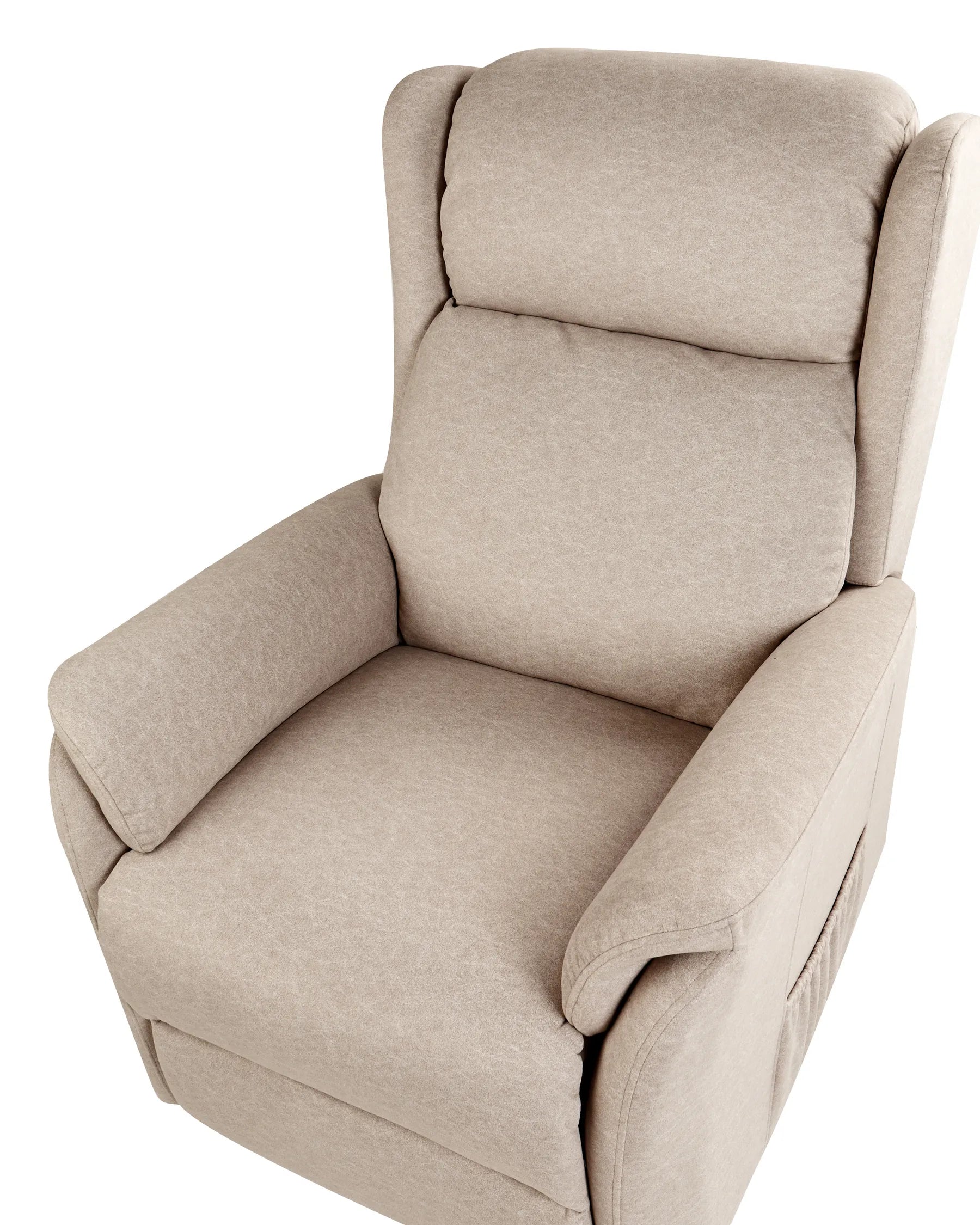 Electric Recliner Chair ELEGY With Footrest Fabric Taupe
