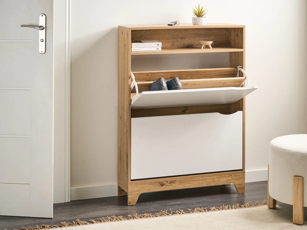Shoe Storage Cabinet GATTON Light Brown