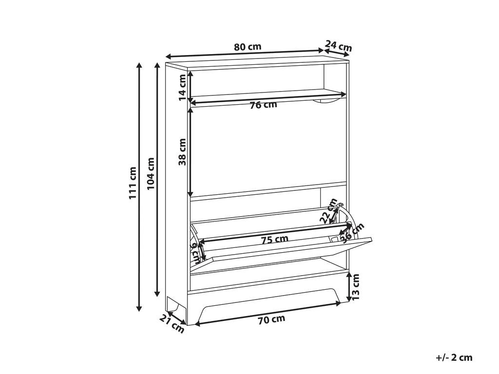 Shoe Storage Cabinet GATTON Light Brown