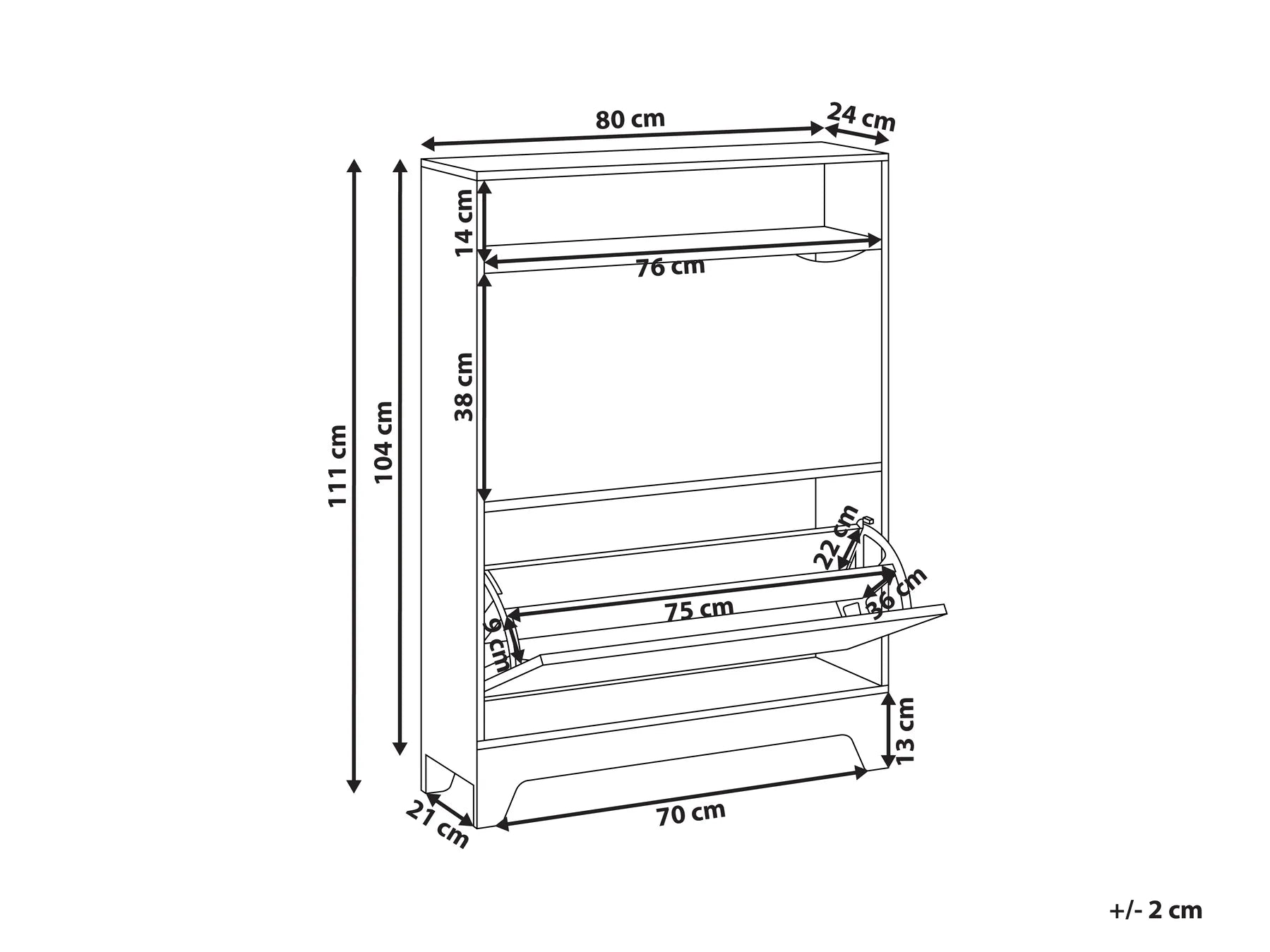 Shoe Storage Cabinet GATTON Light Brown