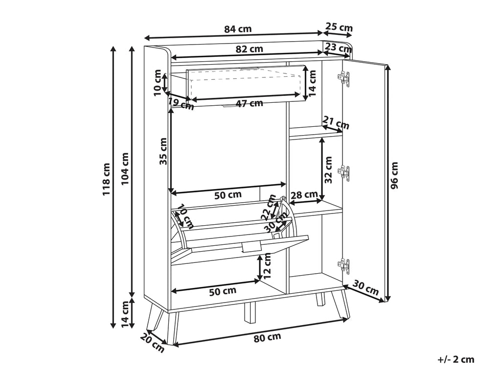 Shoe Storage Cabinet MOONIE Light Brown
