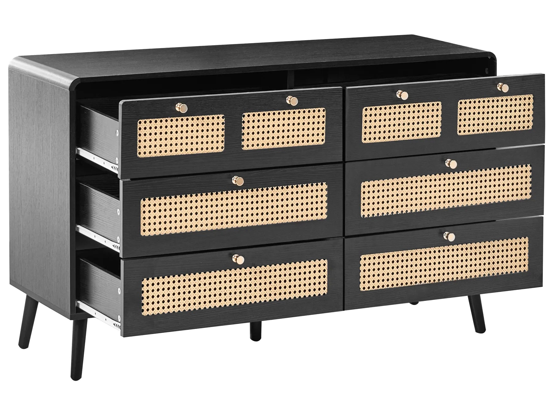 6 Drawer Chest MOURA Black