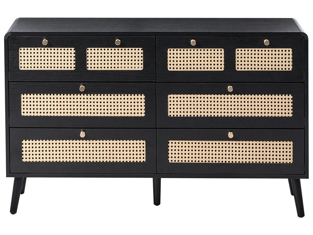 6 Drawer Chest MOURA Black