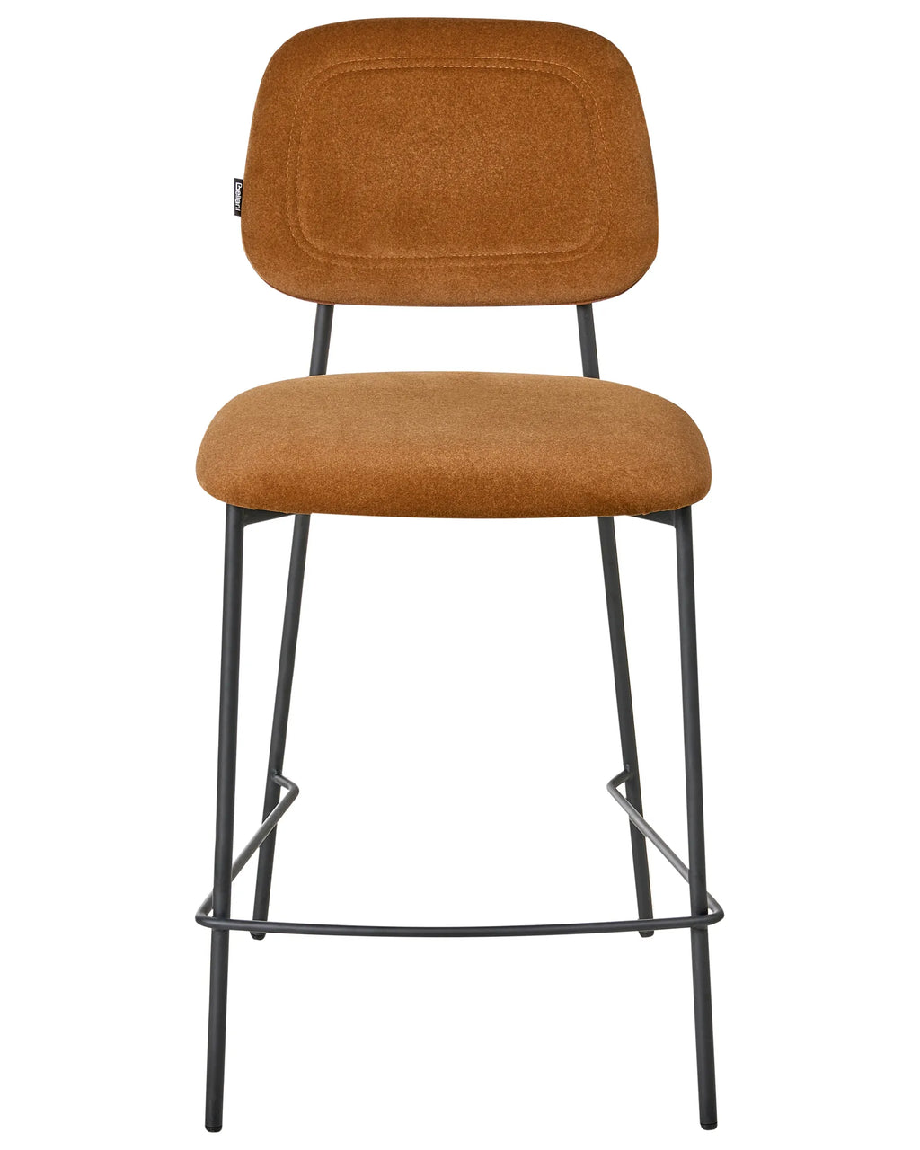 Set of 2 Bar Chairs DUETTE Velvet Golden Brown