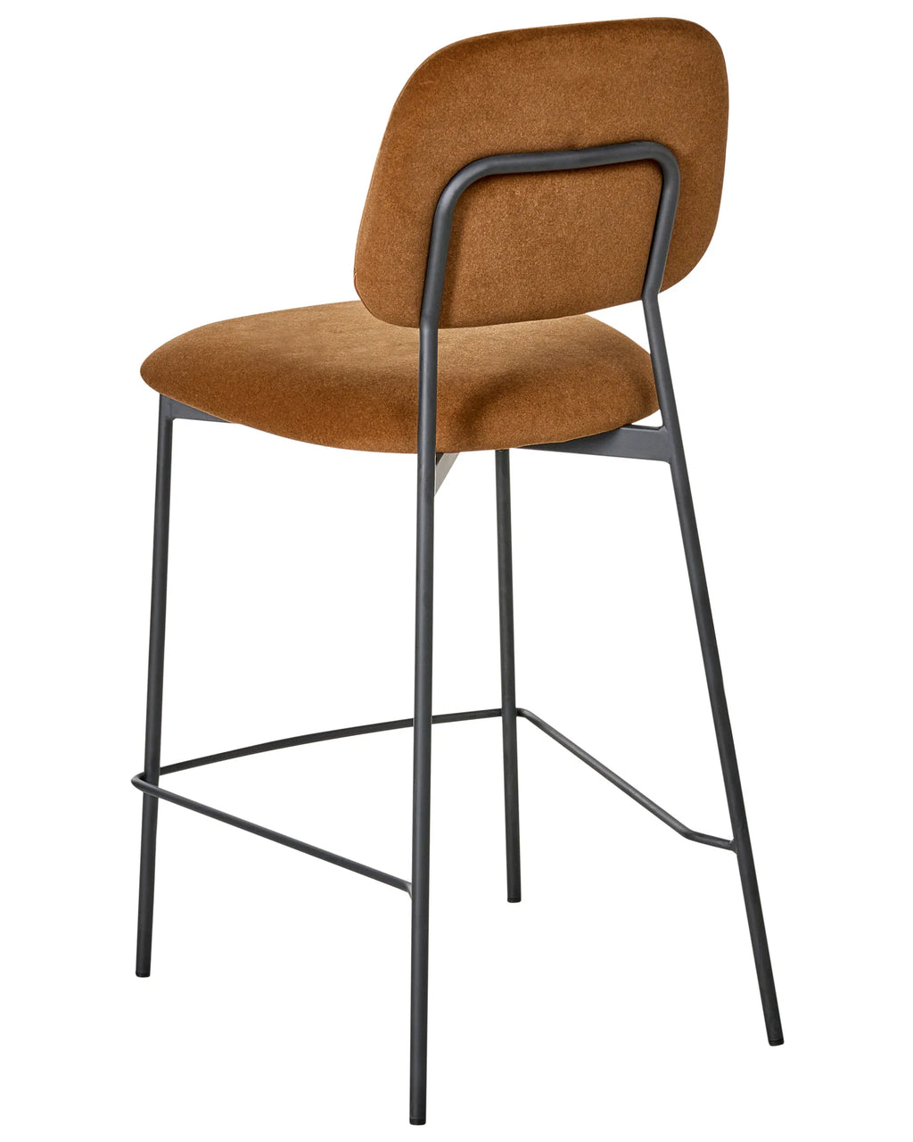 Set of 2 Bar Chairs DUETTE Velvet Golden Brown