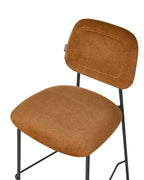 Set of 2 Bar Chairs DUETTE Velvet Golden Brown