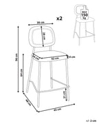 Set of 2 Bar Chairs DUETTE Velvet Golden Brown