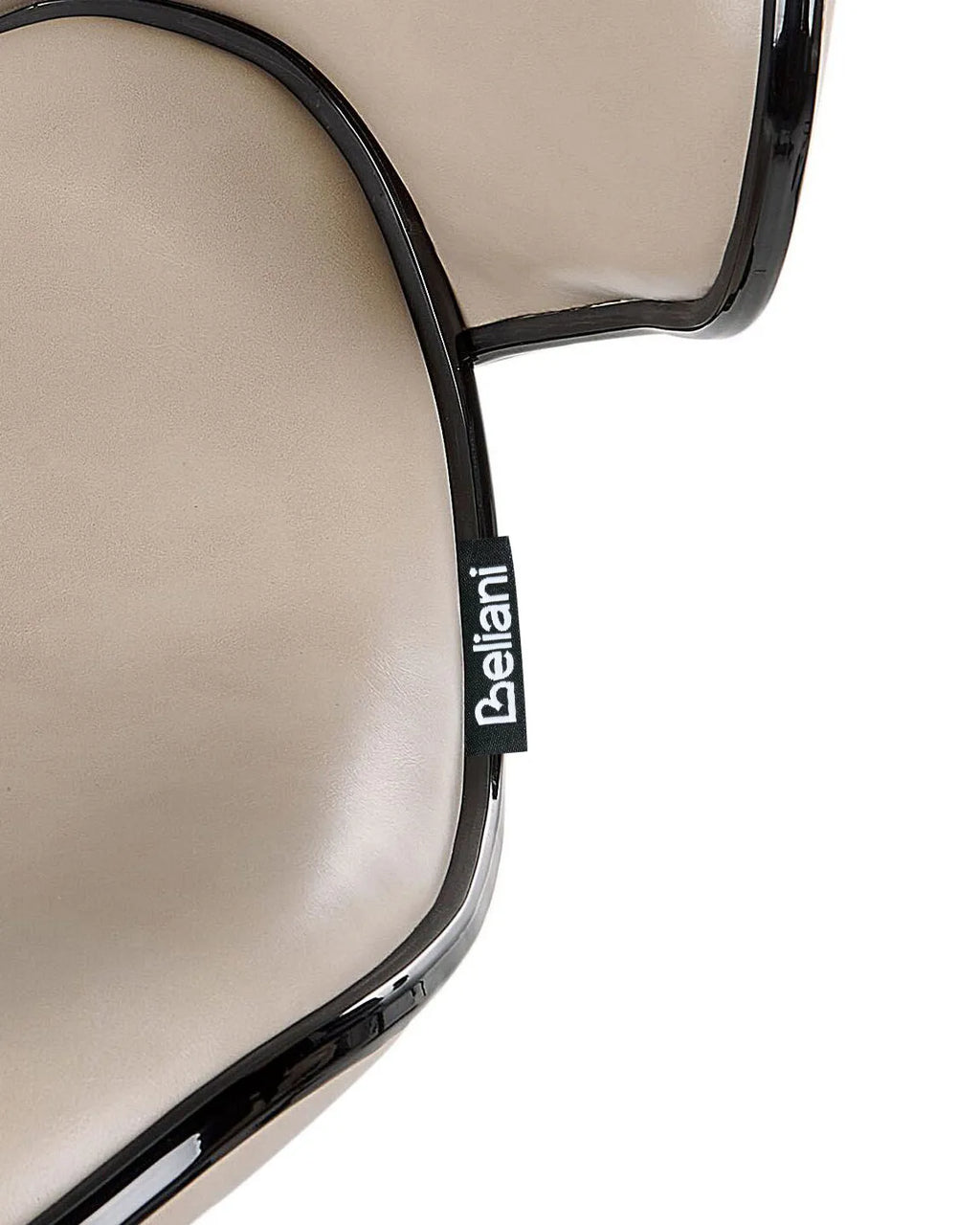 Set of 2 Bar Chairs CONWAY Faux Leather Swivel Light Beige