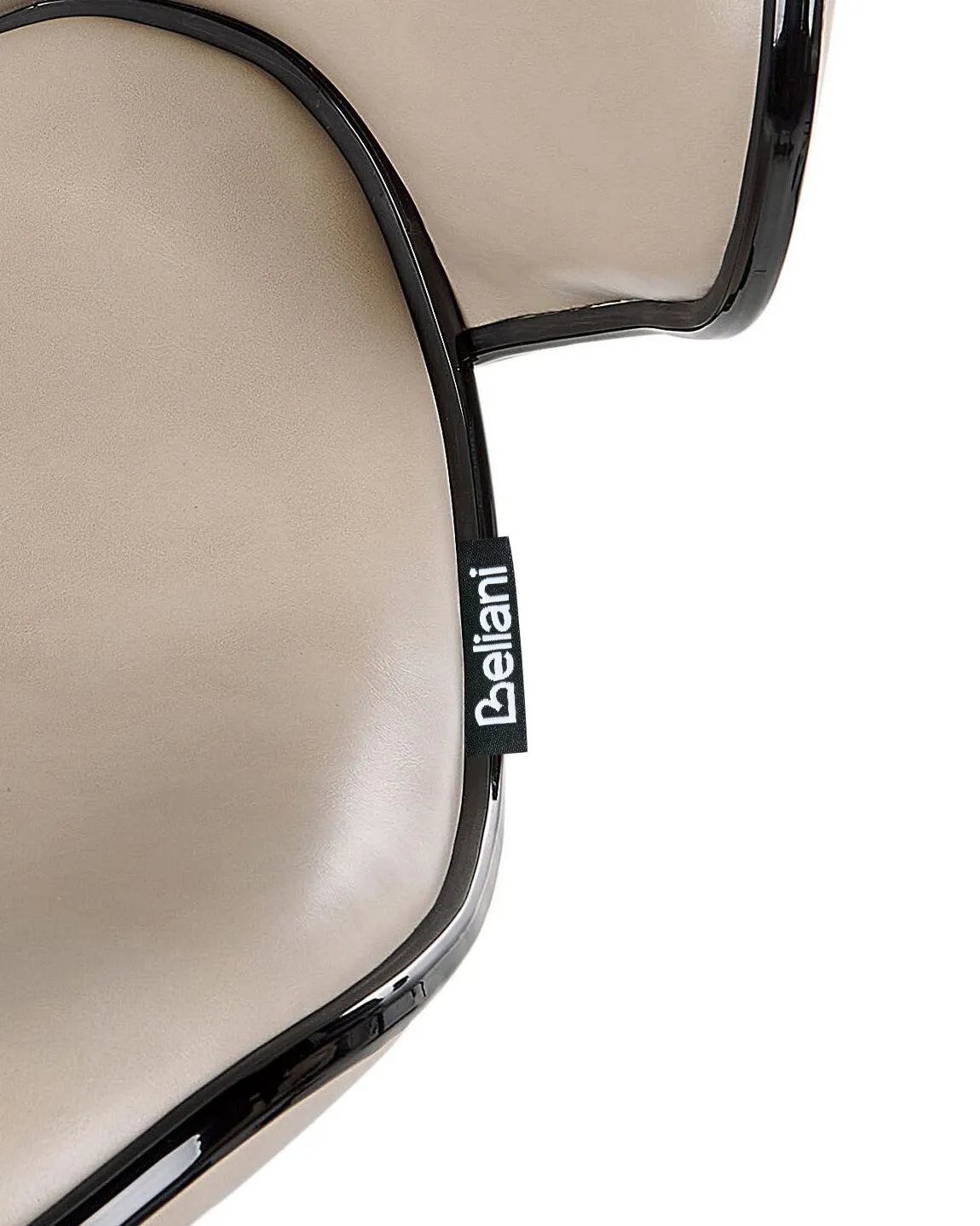 Set of 2 Bar Chairs CONWAY Faux Leather Swivel Light Beige