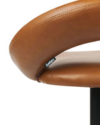 Set of 2 Bar Chairs PEORIA Faux Leather Swivel Golden Brown