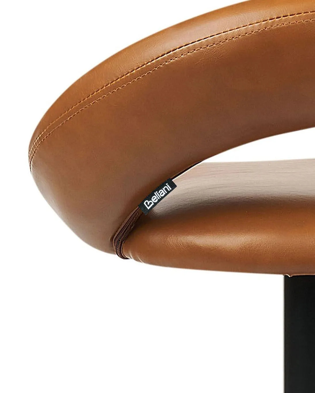 Set of 2 Bar Chairs PEORIA Faux Leather Swivel Golden Brown