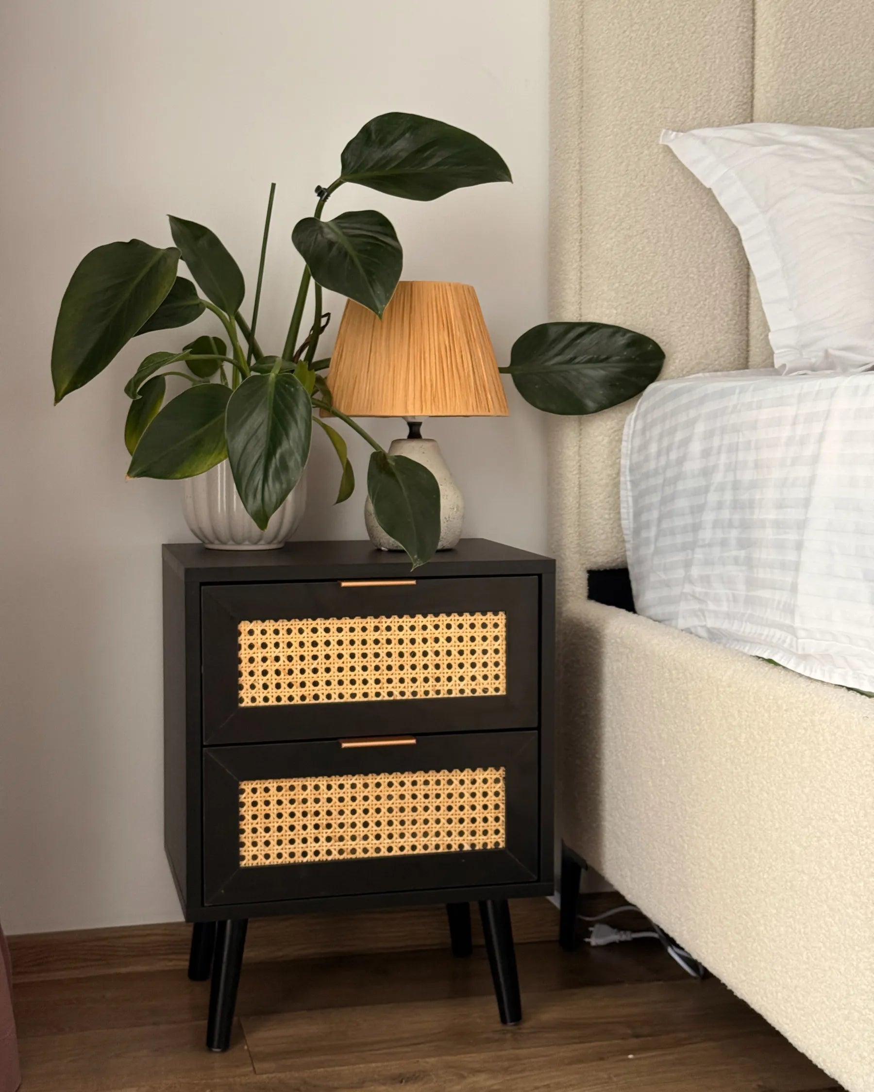 2 Drawer Bedside Table OPOCO Black