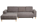 Corner Sofa Bed 3 Seater NUBORG Chenille Taupe Right Hand