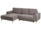Corner Sofa Bed 3 Seater NUBORG Chenille Taupe Right Hand