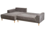 Corner Sofa Bed 3 Seater NUBORG Chenille Taupe Right Hand
