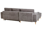 Corner Sofa Bed 3 Seater NUBORG Chenille Taupe Right Hand