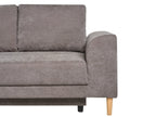 Corner Sofa Bed 3 Seater NUBORG Chenille Taupe Right Hand
