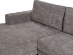 Corner Sofa Bed 3 Seater NUBORG Chenille Taupe Right Hand