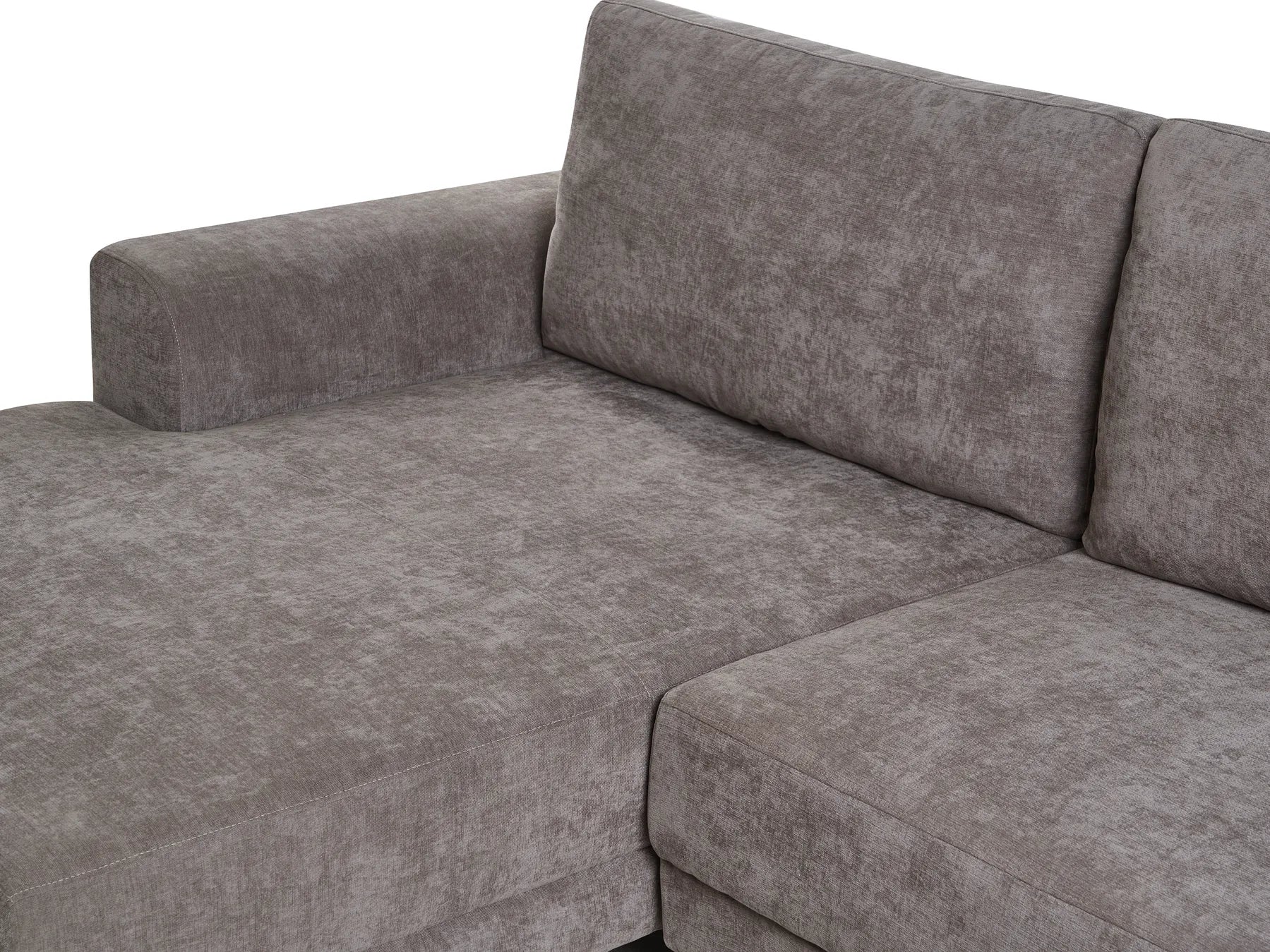Corner Sofa Bed 3 Seater NUBORG Chenille Taupe Right Hand