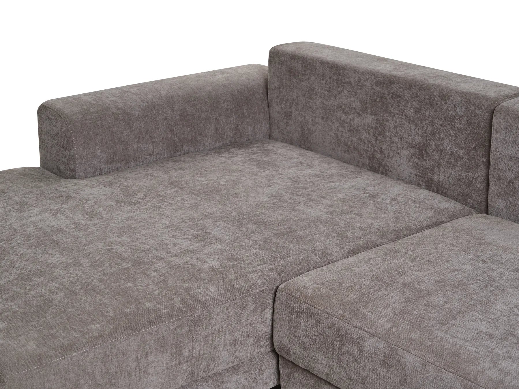 Corner Sofa Bed 3 Seater NUBORG Chenille Taupe Right Hand