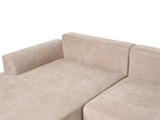 Corner Sofa Bed 3 Seater NUBORG Chenille Light Brown Right Hand