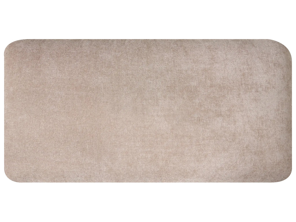 Corner Sofa Bed 3 Seater NUBORG Chenille Light Brown Right Hand