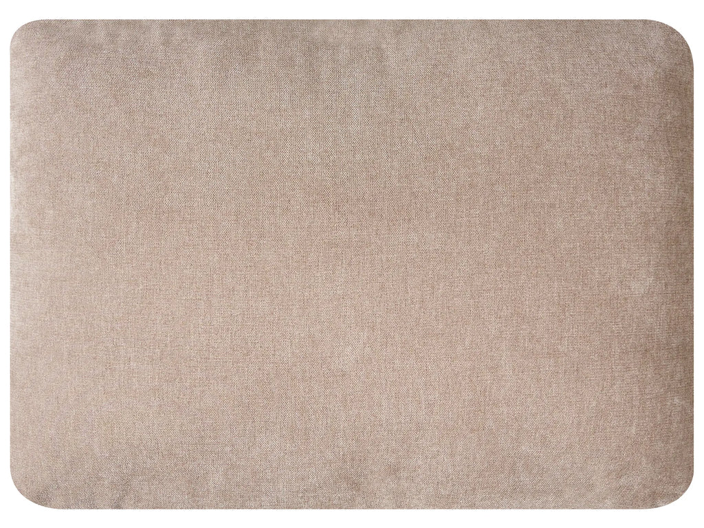 Corner Sofa Bed 3 Seater NUBORG Chenille Light Brown Right Hand