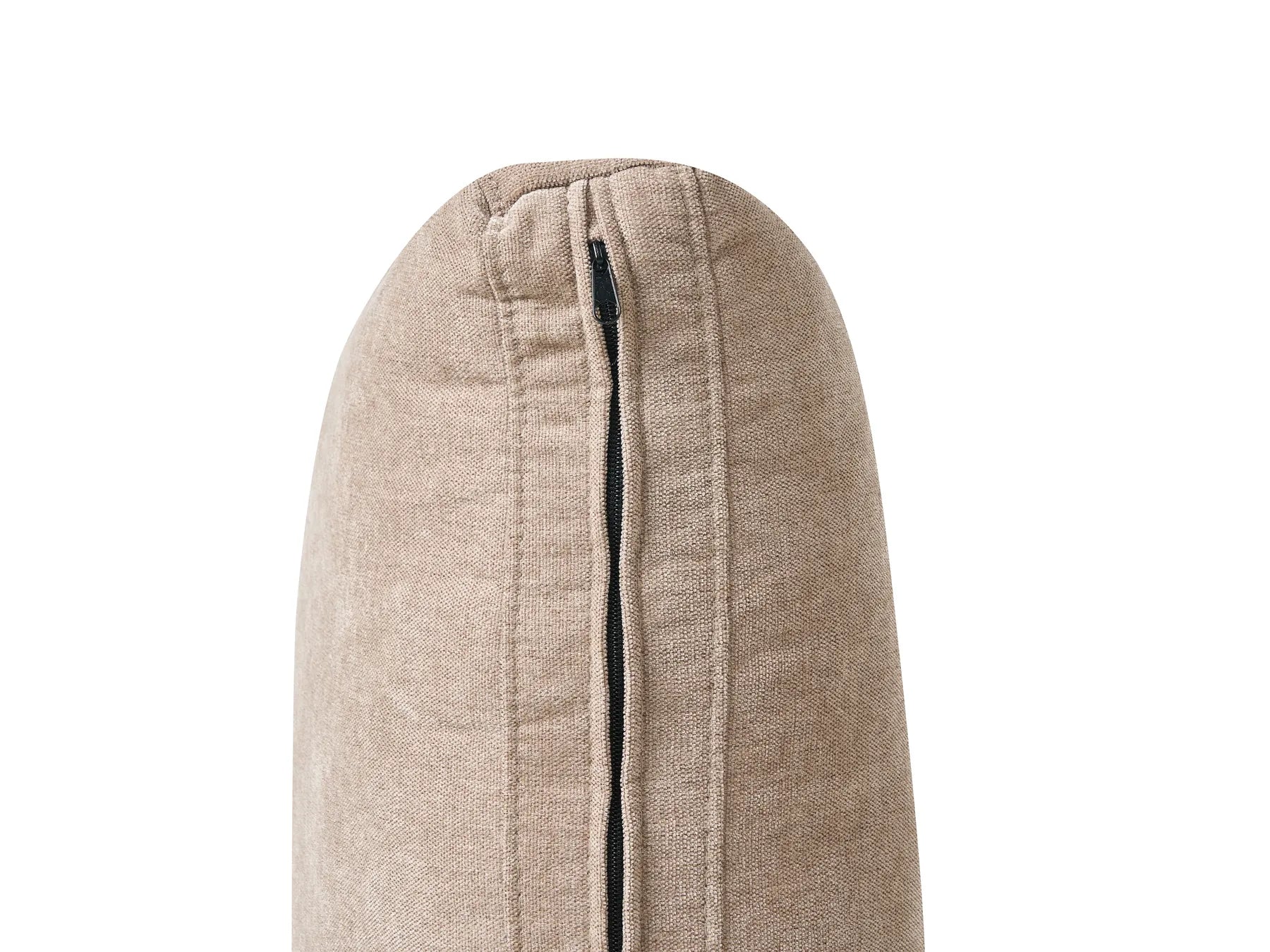 Corner Sofa Bed 3 Seater NUBORG Chenille Light Brown Left Hand