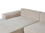 Corner Sofa Bed 3 Seater NUBORG Chenille Light Beige Right Hand