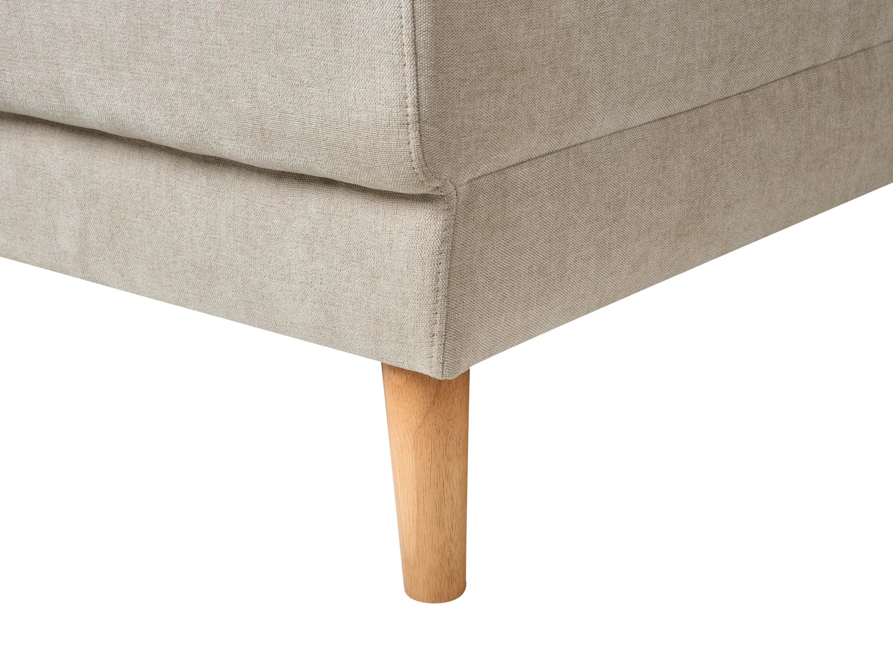 Corner Sofa Bed 3 Seater NUBORG Chenille Light Beige Right Hand