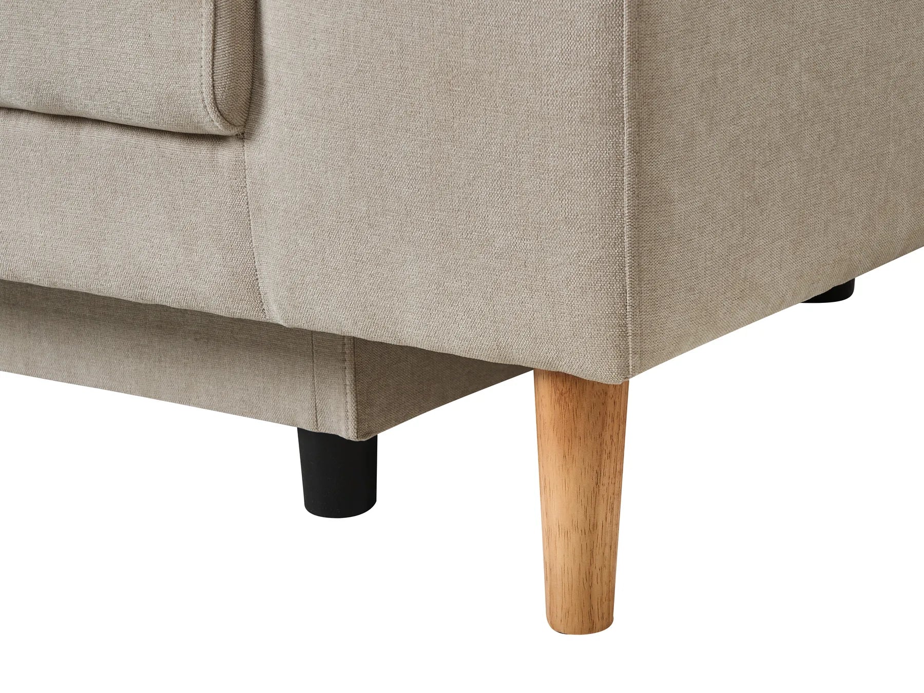 Corner Sofa Bed 3 Seater NUBORG Chenille Light Beige Right Hand