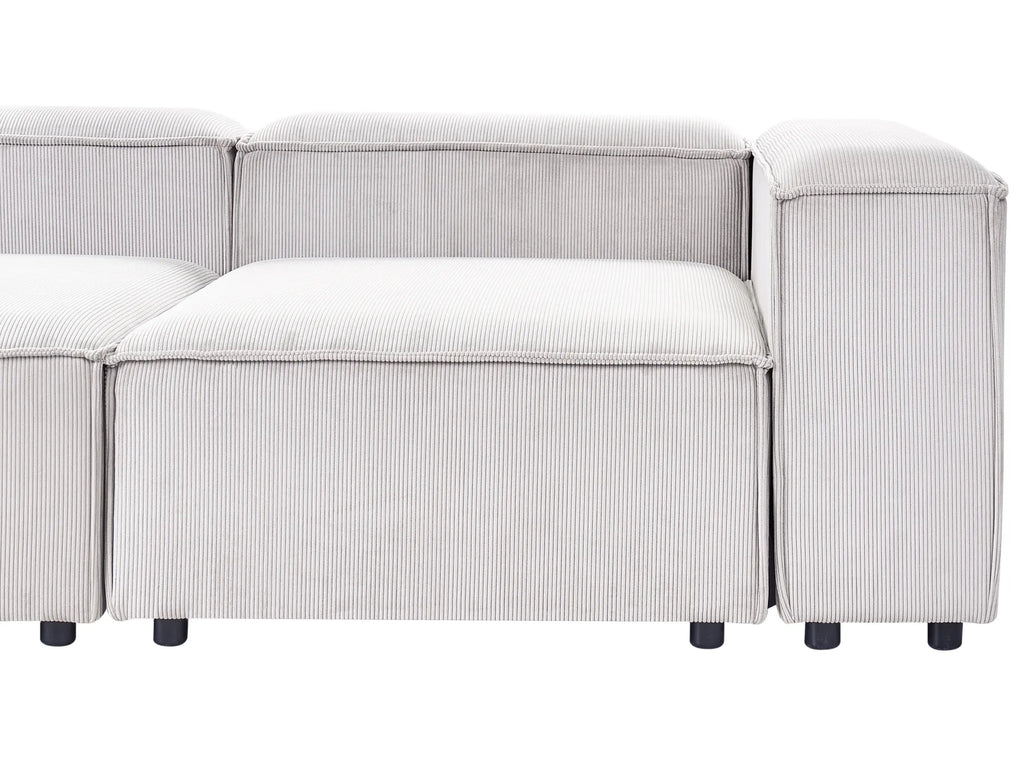 Modular Corner Sofa 4 Seater ARDAL Corduroy Off-White Right Hand