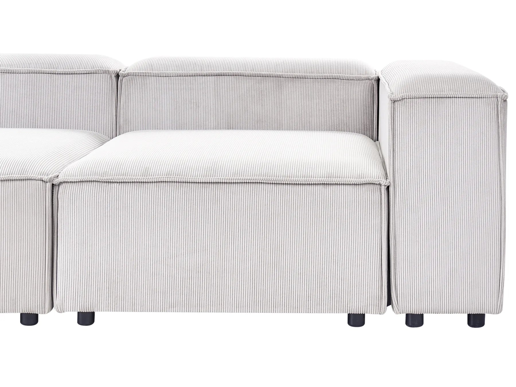 Modular Corner Sofa 4 Seater ARDAL Corduroy Off-White Right Hand
