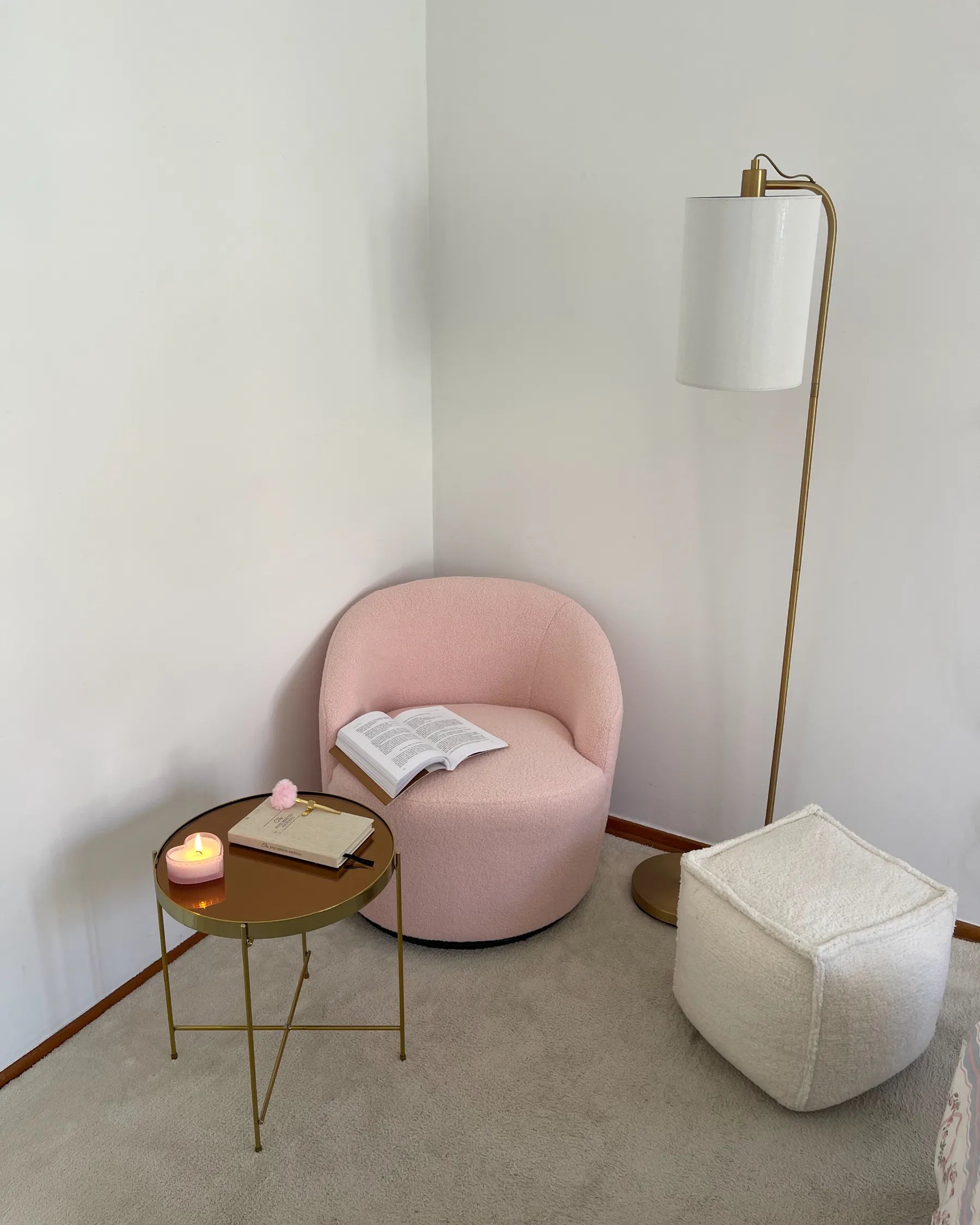 Pouffe ALIPUR Boucle Light Beige