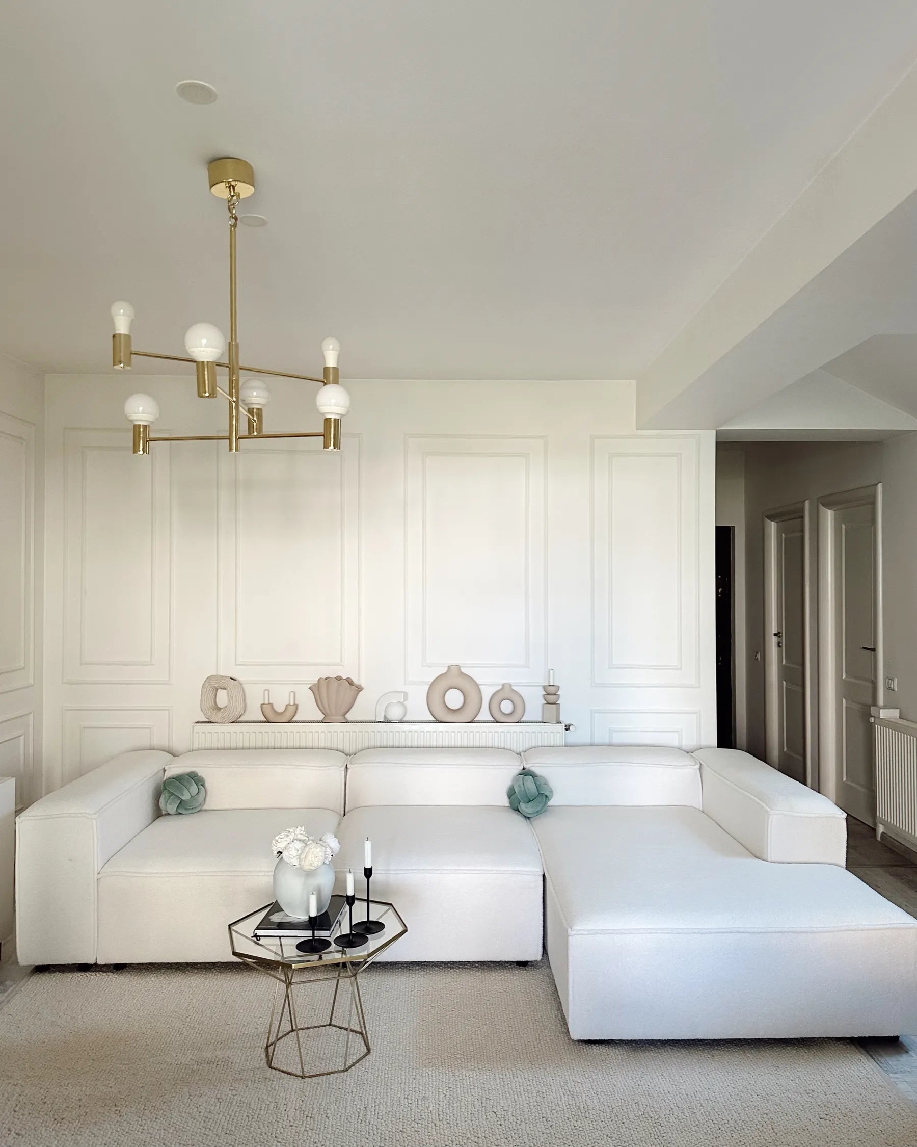 Modular Corner Sofa 4 Seater ARDAL Fabric Light Grey Right Hand