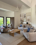 Living Room Set 5 Seater LUVOS Velvet Taupe