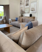 Living Room Set 5 Seater LUVOS Velvet Taupe