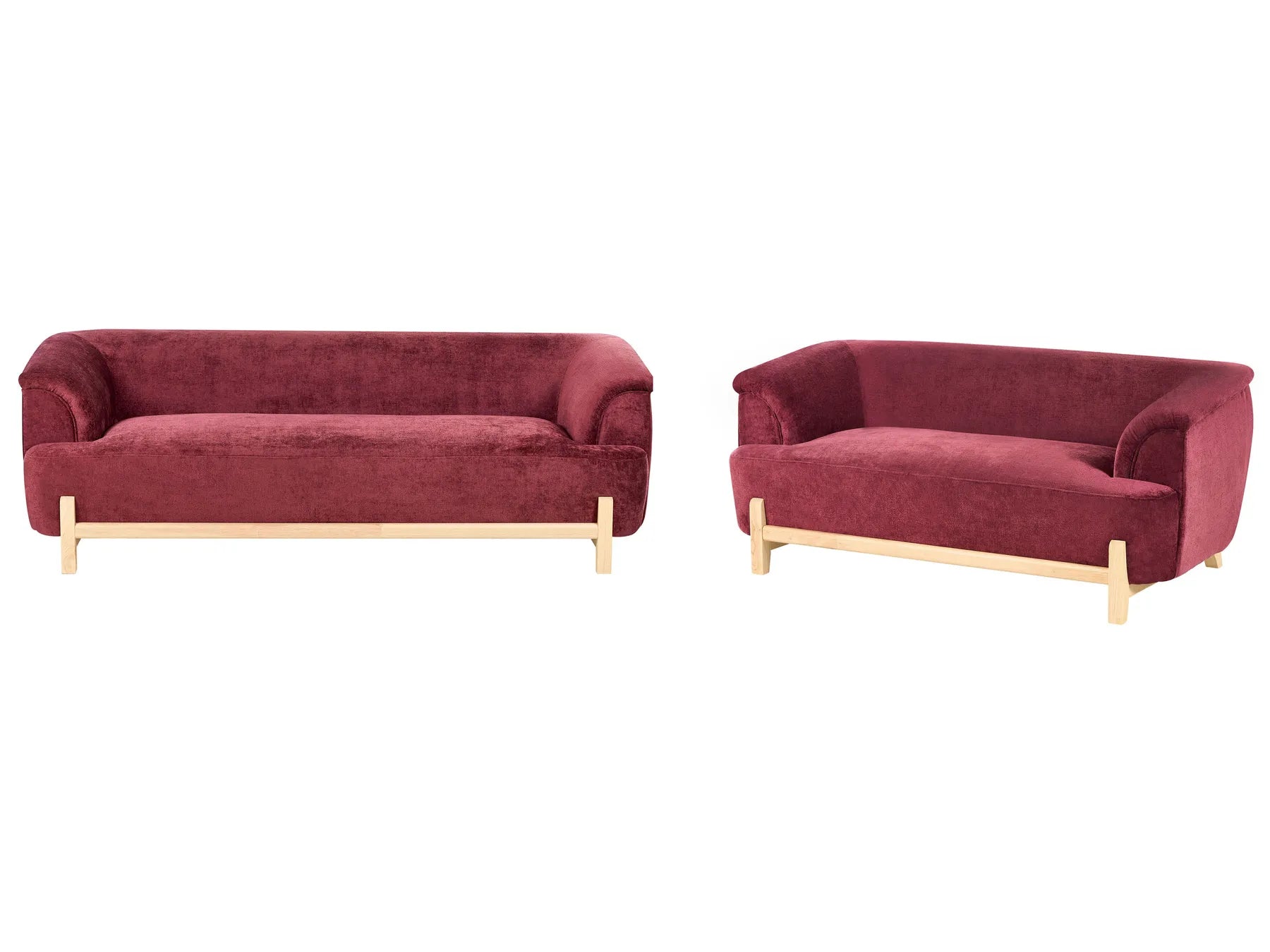 Living Room Set 5 Seater ALNOR Chenille Burgundy