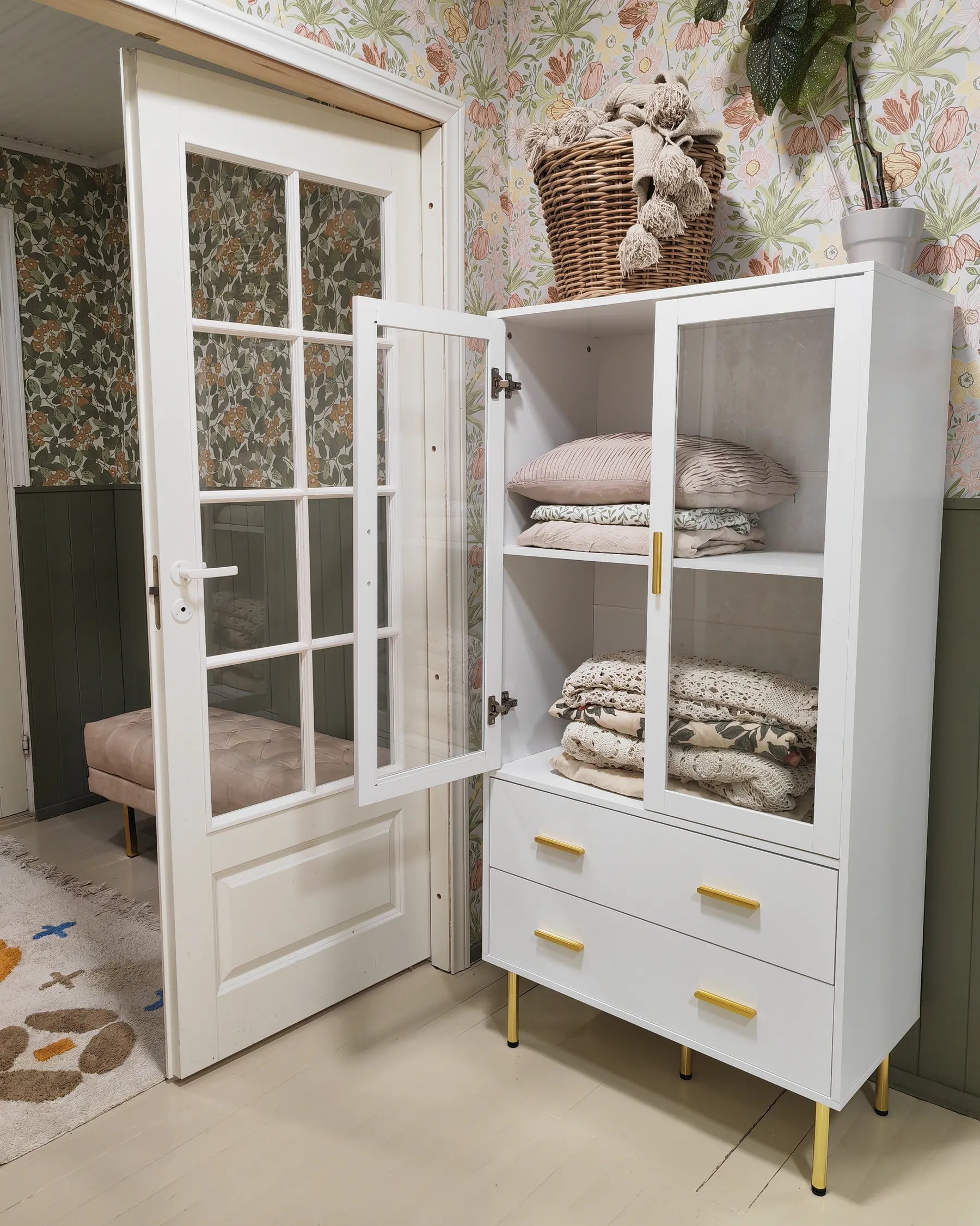 Glass Display Cabinet MILORA 80 cm White