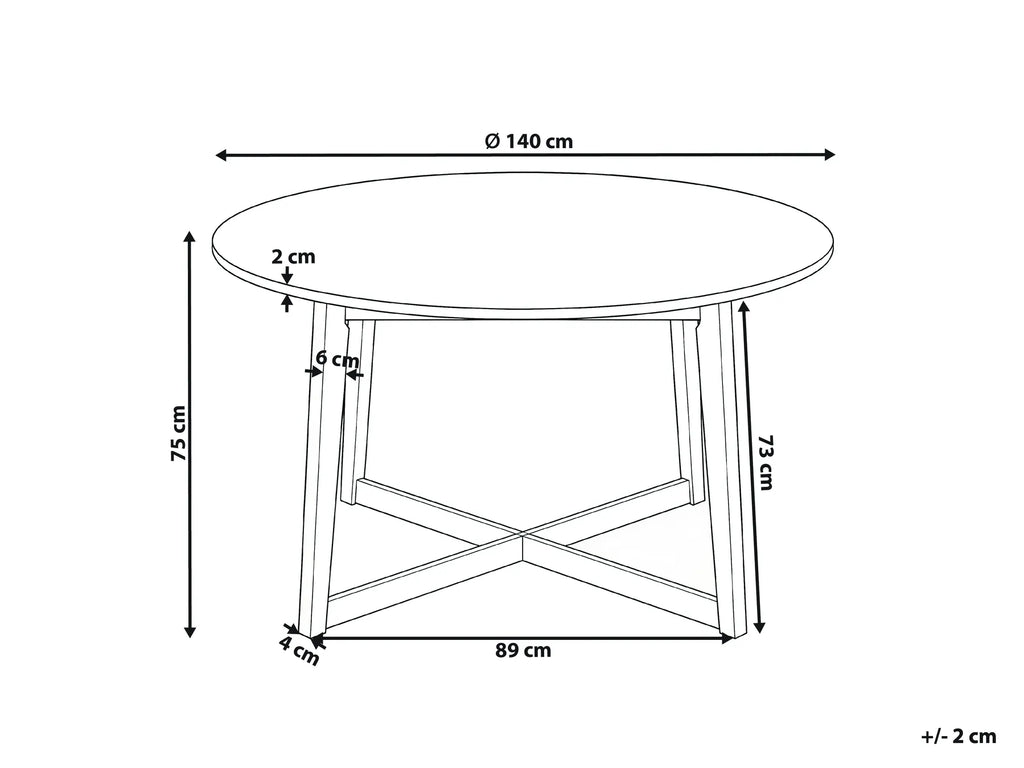 Dining Table WAIPORI Light Oak 140 cm 140 cm