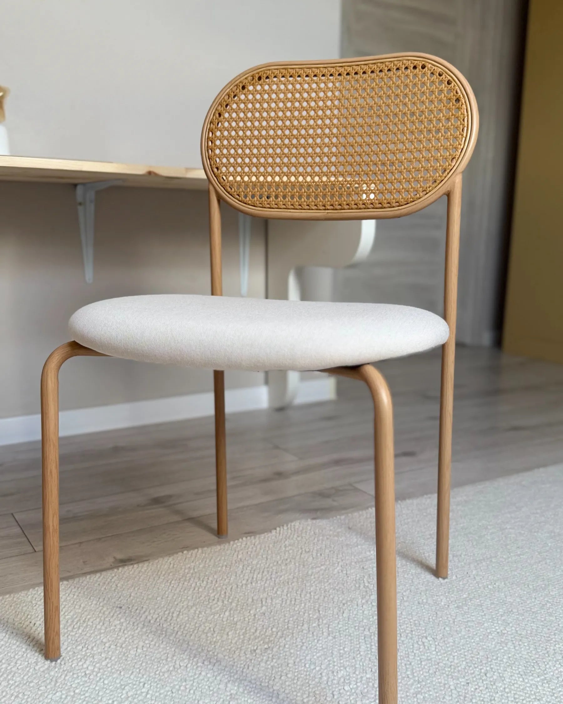 Set of 2 Dining Chairs ADAVER Metal Light Brown