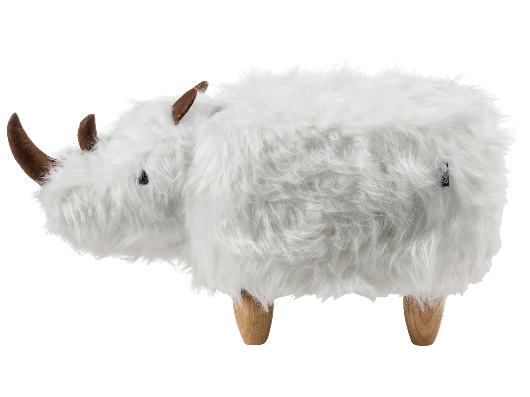 Animal Stool WOOLLY Faux Fur White