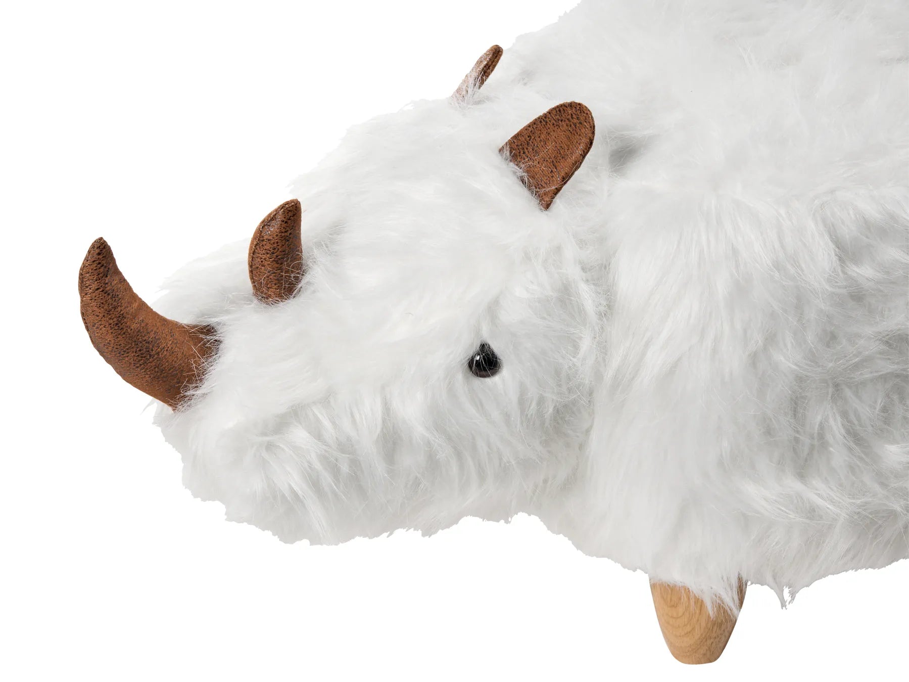 Animal Stool WOOLLY Faux Fur White