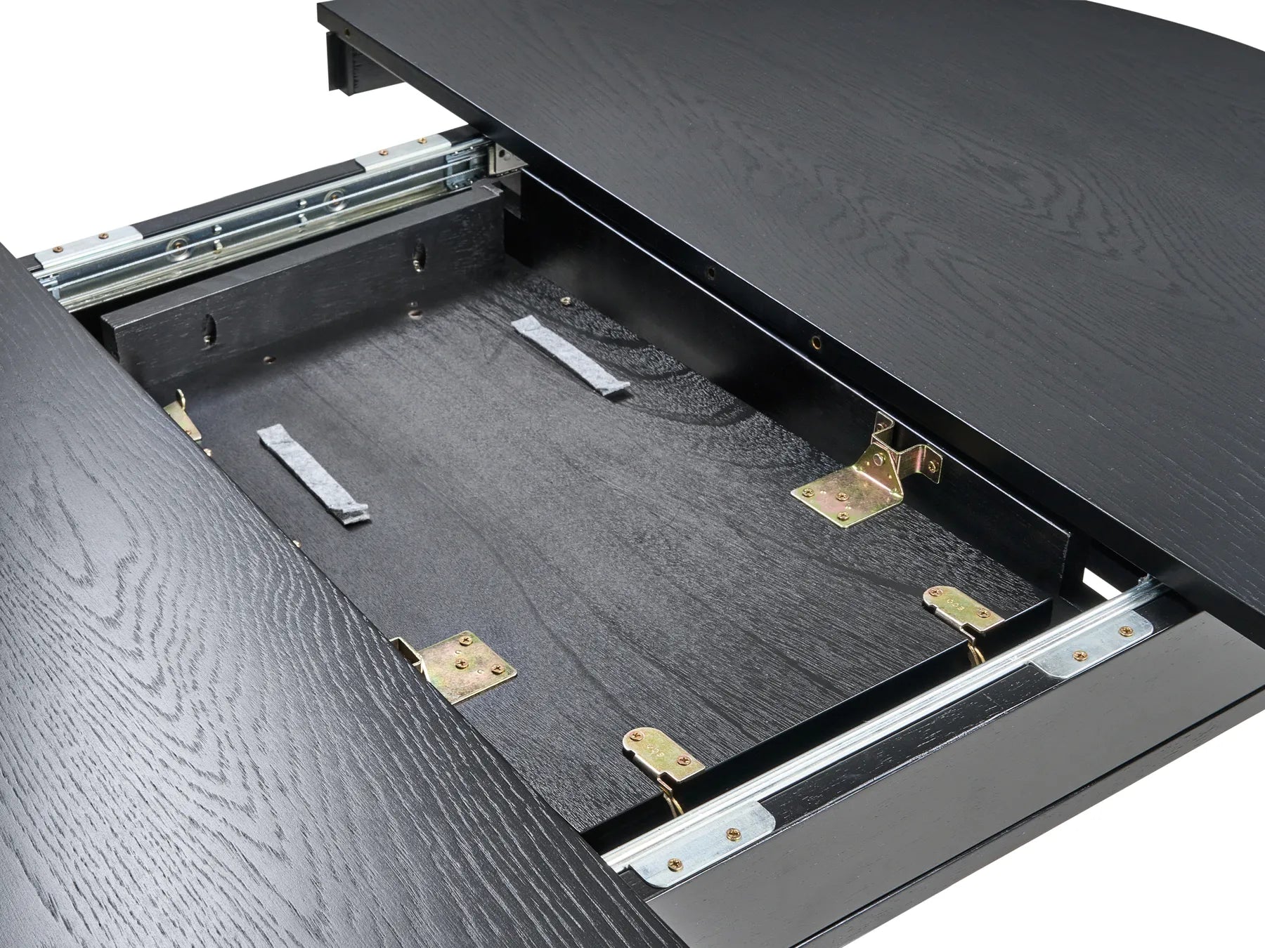 Extending Dining Table TYMIS Black Oak 107/137 cm 107 cm