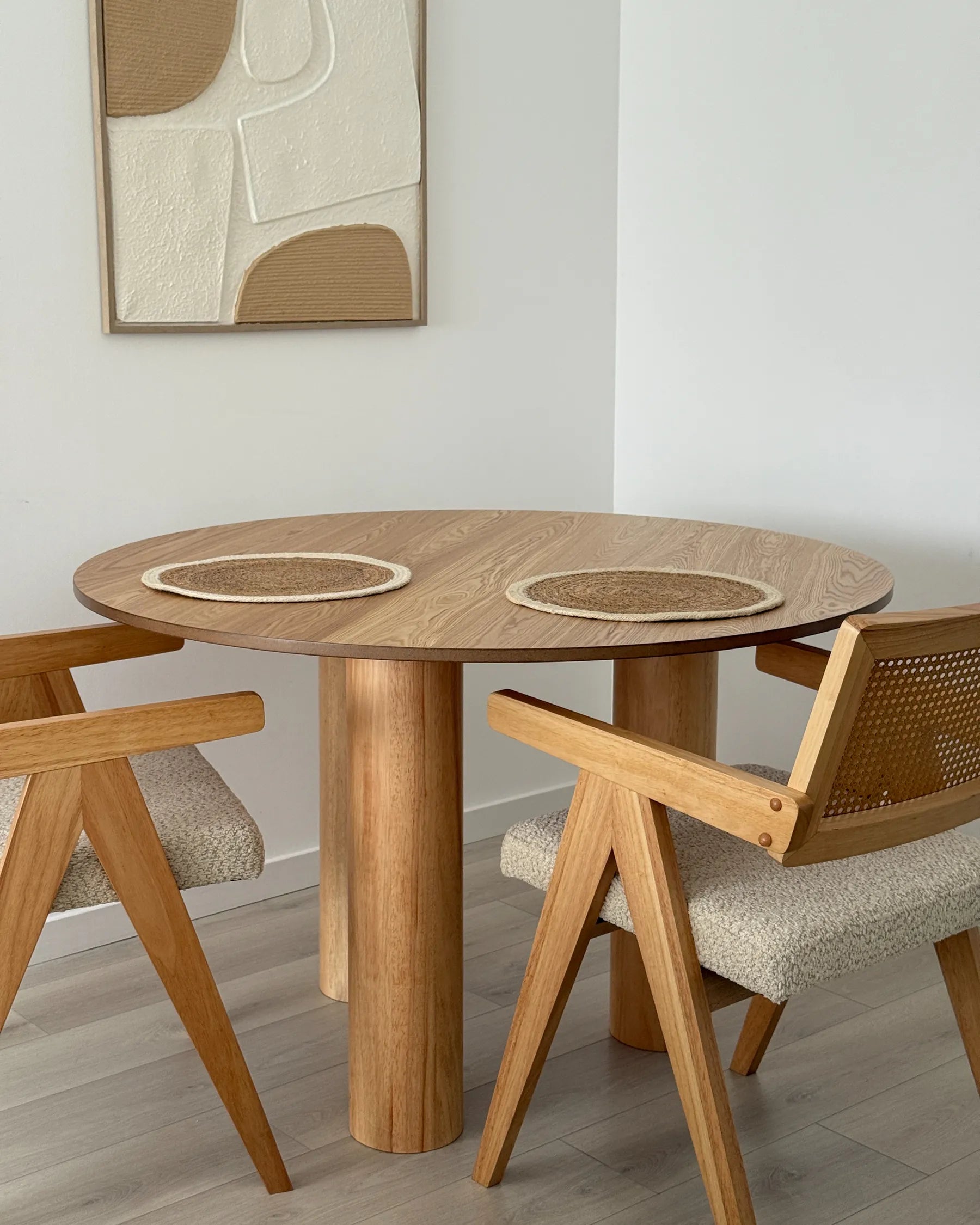 Dining Table ORIN Light Ash Wood 120 cm 120 cm