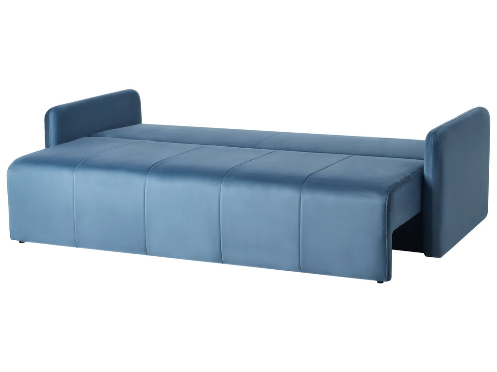 Sofa Bed 3 Seater EGGE Velvet Blue