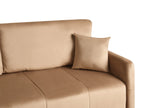 Sofa Bed 3 Seater EGGE Velvet Light Brown