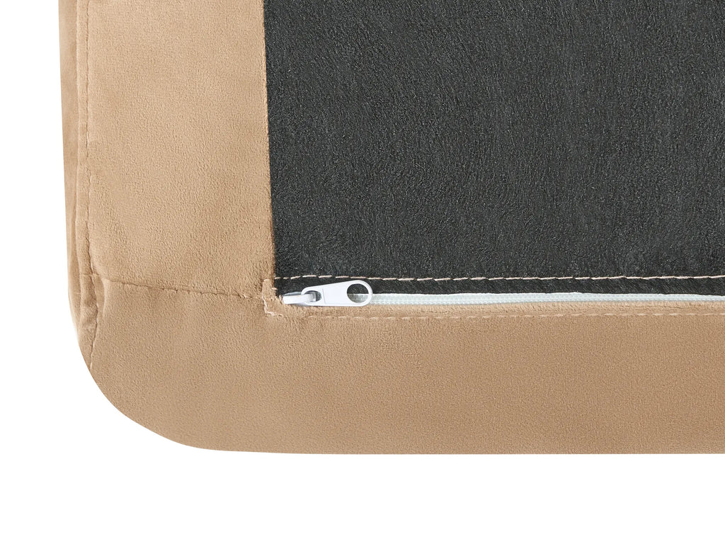 Sofa Bed 3 Seater EGGE Velvet Light Brown