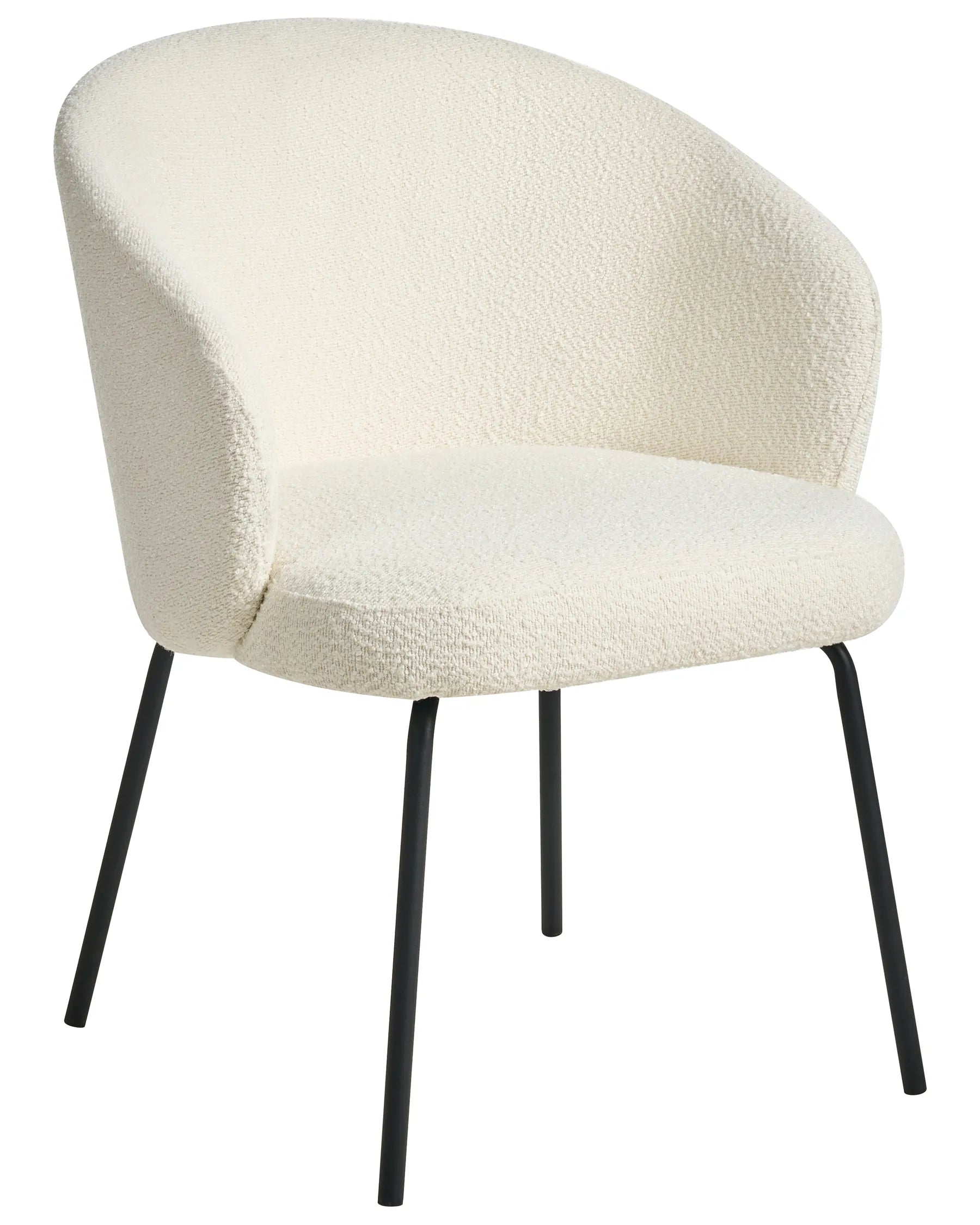 Set of 2 Dining Chairs LUDDEN Boucle Light Beige