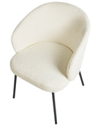 Set of 2 Dining Chairs LUDDEN Boucle Light Beige